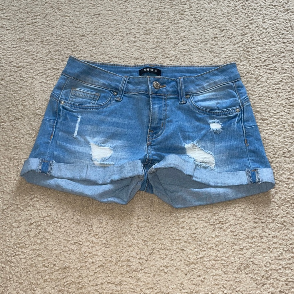 Dark wash jean shorts